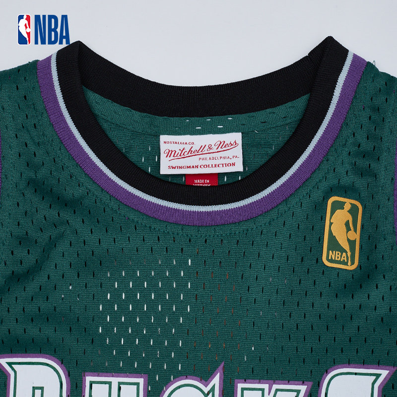 NBA复古球衣密尔沃基雄鹿队雷阿伦同款青少年运动场上篮球服_虎窝淘