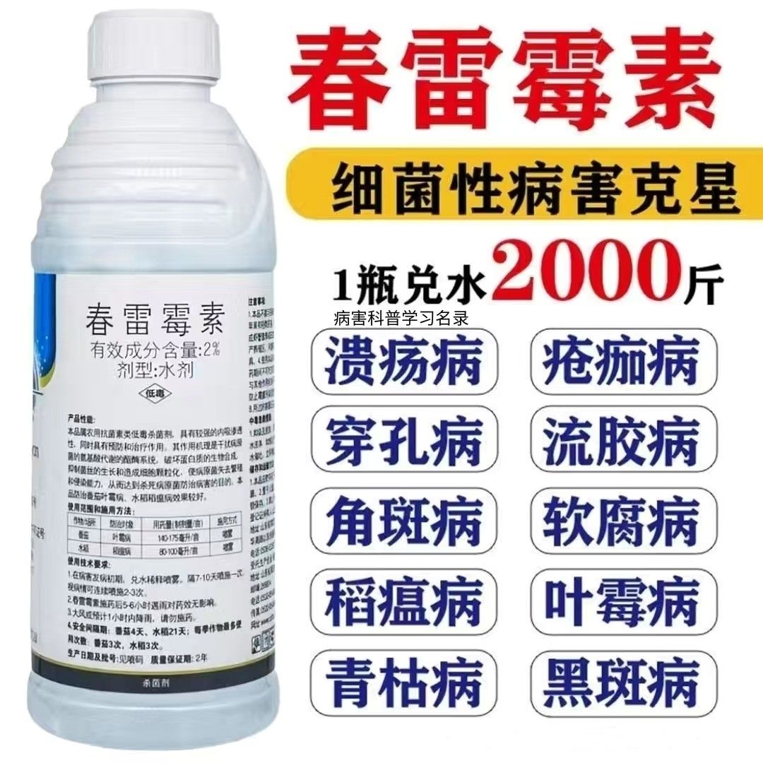 春雷霉素杀菌剂溃疡病角斑病流胶病穿孔病疫病软腐病蔬菜果树农药 - 图0