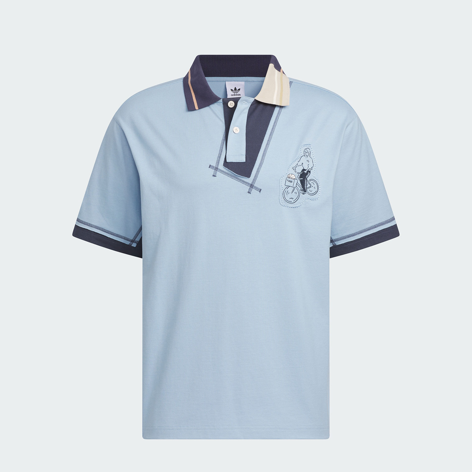 Adidas/阿迪达斯正品夏季新款三叶草男子运动POLO短袖IS0637 - 图1