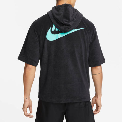 Nike/耐克正品男子复古柔软毛巾布短袖运动连帽衫 DM5063-010 - 图0
