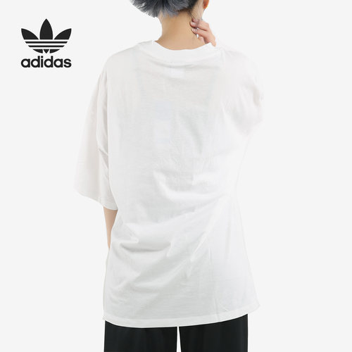 Adidas/阿迪达斯官方正品三叶草女子宽松休闲运动短袖T恤DW3891 - 图1