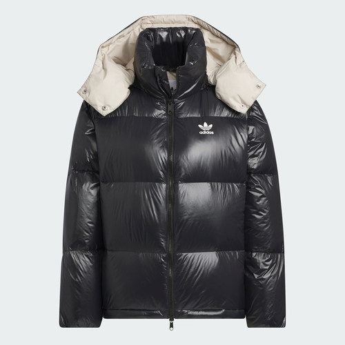 Adidas/阿迪达斯官方正品三叶草女士保暖运动连帽羽绒服JD3782 - 图1