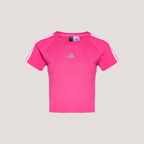 Adidas/阿迪达斯正品DANCE T-SHIRT女士修身短款短袖T恤KS0278 - 图1