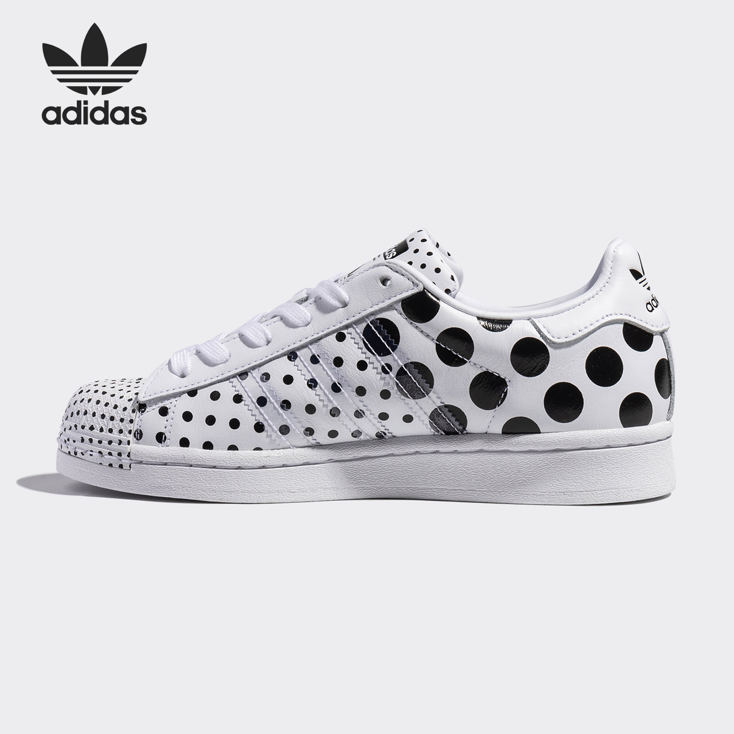 Adidas/阿迪达斯正品三叶草SUPERSTAR男女波点款经典运动鞋FX7775 - 图0