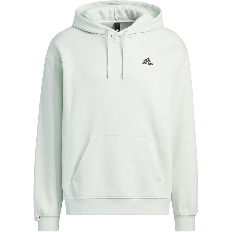 Adidas/阿迪达斯正品LABEL HOODIE 情侣款加绒连帽卫衣IB2711 - 图3