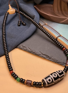 九眼天珠项链男女锁骨链民族风短款颈链百搭项链挂饰吊坠