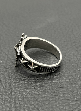 s925纯银高级感复古三连星星戒指男五角星cody sanderson风格指环