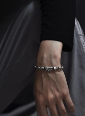 新款手饰日韩潮流男士手链光面插