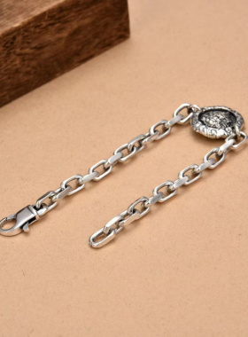 新款黄财神手链复古图腾圆形四方