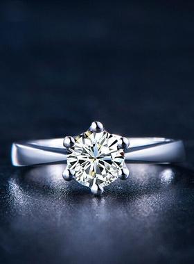 新款经典一克拉经典六爪戒指时尚