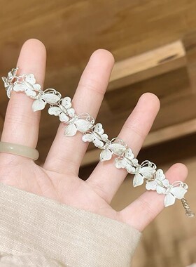 双生蝶手工拉丝复古精致灵动ins