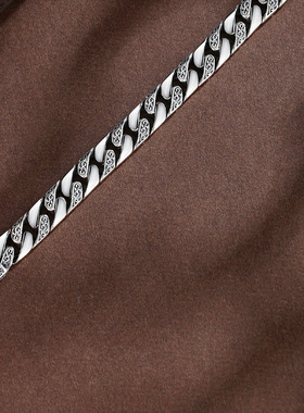 2023新款唐草朋克光身S925泰银手链韩版时尚情侣手链男友礼物