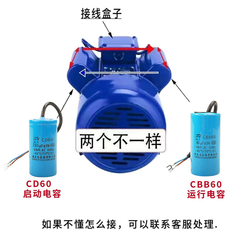 原装电机电容器450V单相电机220V启动运行气泵空压机清洗机电容 - 图0