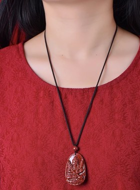 保真朱砂吊坠十二生肖晶体砂男女项链挂件高档正品龙本命年礼物