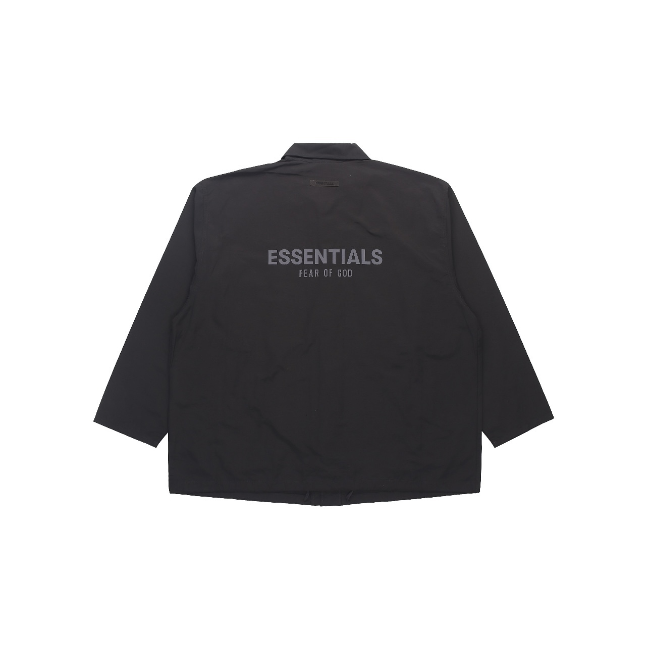 FEAR OF GOD ESSENTIALS 立领胸前3m反光logo排扣尼龙抽绳夹克 - 图1