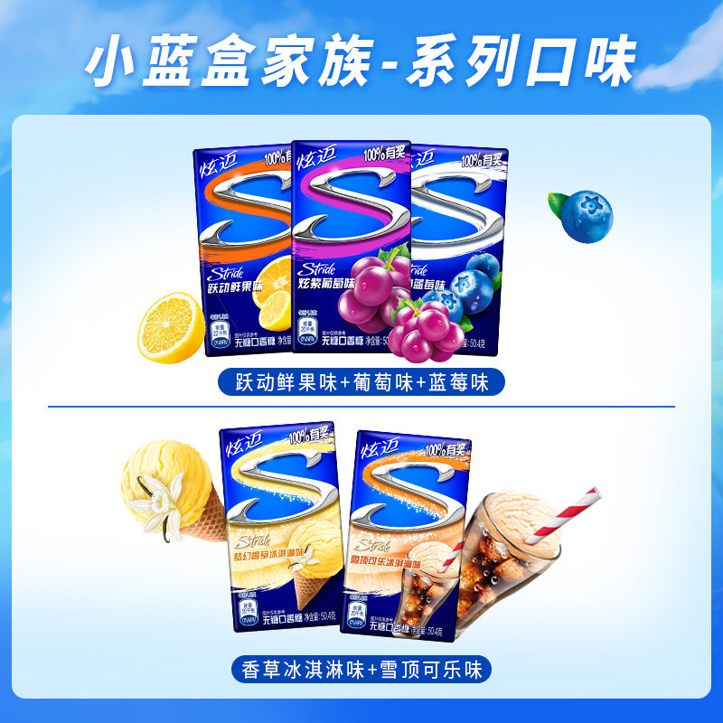 炫迈小蓝盒木糖醇无糖28片口香糖 stride炫迈口香糖