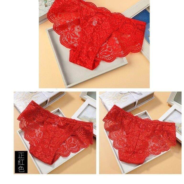 【2条装/4条装】夏季性感蕾丝内裤女纯棉裆镂空女士内裤无痕低女