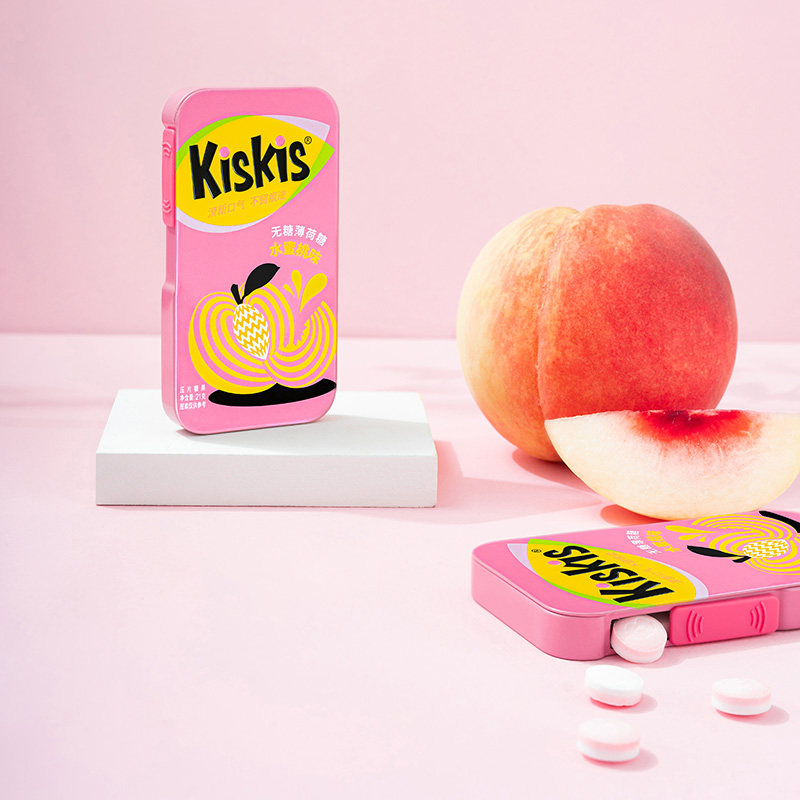 酷滋kiskis无糖薄荷糖接吻香体糖果约会随身清新口气提神零食铁盒,淘宝优惠券,粉丝福利购,淘宝优惠卷