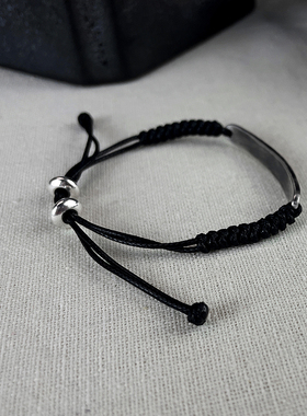 司昙情侣999足银手绳定制刻字