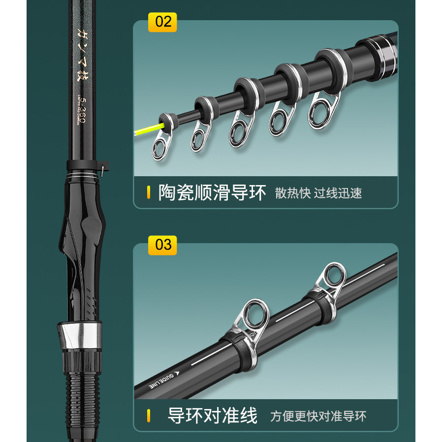 短节矶钓竿碳素超轻超硬海钓竿手海两用远投竿滑漂大导环矶竿套装,淘宝优惠券,粉丝福利购,淘宝优惠卷