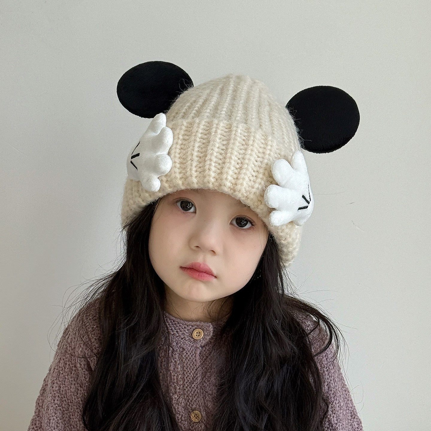 儿童帽子女孩2025新款秋冬季女童毛线帽可爱超萌针织帽保暖防寒帽,淘宝优惠券,粉丝福利购,淘宝优惠卷