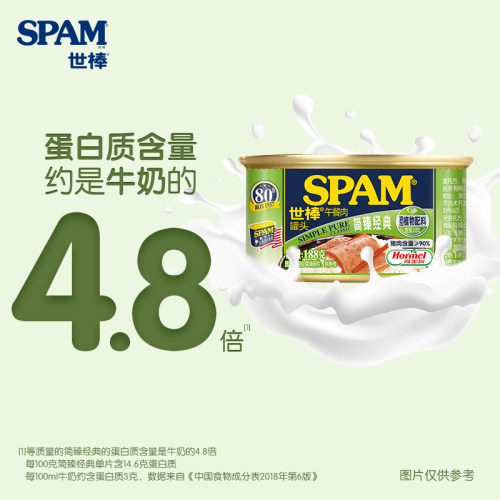 SPAM世棒午餐肉罐头简臻风味188g开罐即食植物三明治泡面搭档 - 图2