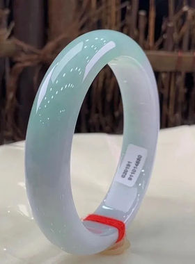 天然缅甸老坑翡翠手镯冰糯种油青色飘花浅阳绿色翡翠玉手镯子