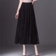 Lace skirt for women 2025 spring and autumn popular versatile a-line mid-length skirt with large hem mesh hollow fairy pleated skirt