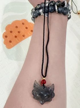 国风面具狐面美学狐狸编织守护吊坠男女项链情侣闺蜜新款国风