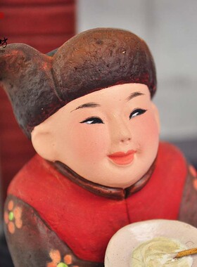 摆件天津泥人张彩塑红泥坊地方