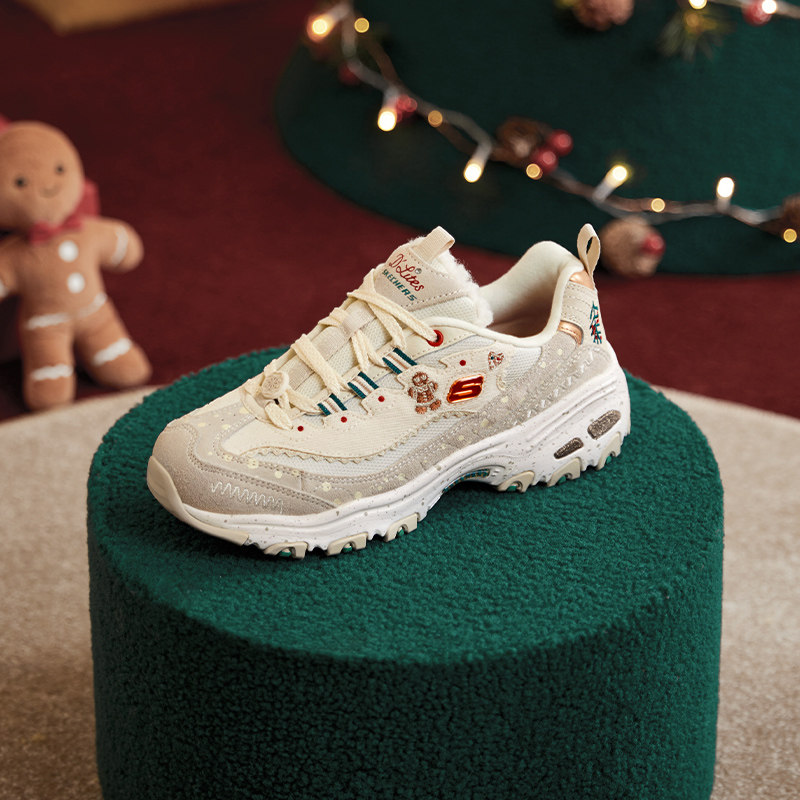 斯凯奇春夏季姜饼人圣诞限定女鞋 skechers斯凯奇蔚亚老爹鞋