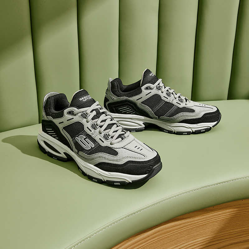 Skechers斯凯奇男鞋秋冬季款厚底老爹鞋休闲运动复古机甲鞋237067