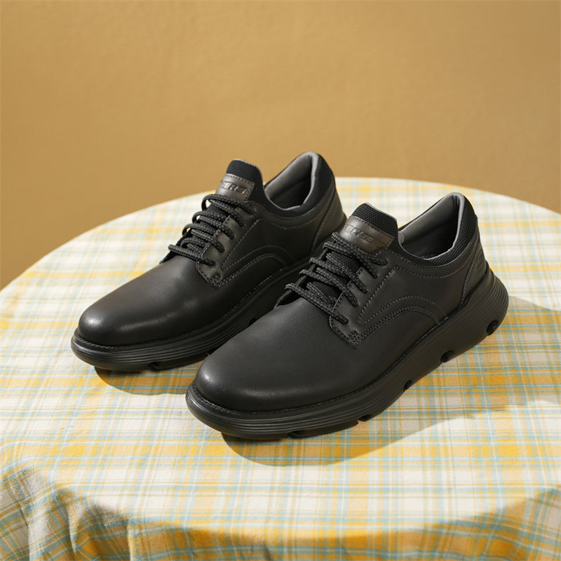 Skechers斯凯奇秋冬季新款男鞋商务皮鞋通勤减震轻便休闲鞋204702,淘宝优惠券,粉丝福利购,淘宝优惠卷