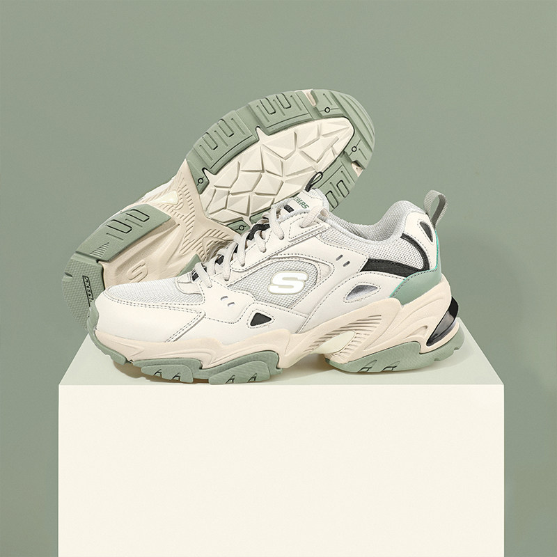 skechers夏季款二代机甲跑步鞋男鞋 skechers斯凯奇蔚亚老爹鞋