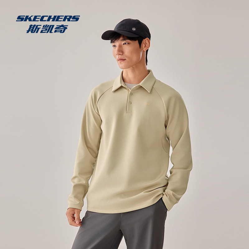 斯凯奇运动POLO衫2026冬季男士针织长袖衫吸湿速干透气舒适百搭,淘宝优惠券,粉丝福利购,淘宝优惠卷