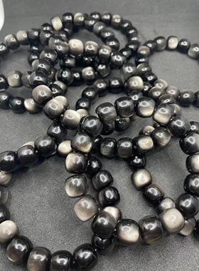 卓江珠宝男女通用银曜石手链