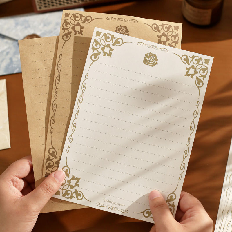盐岛时光 鎏金浮雕纹理信封信纸火漆套装 加厚高级质感送男女朋友,淘宝优惠券,粉丝福利购,淘宝优惠卷