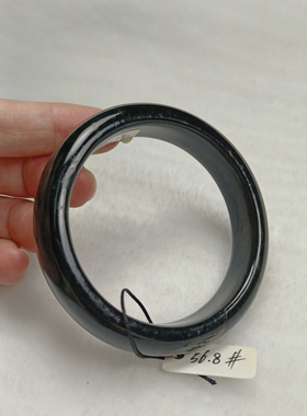 天然和田玉墨玉正圈手镯保真