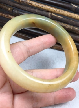 岫玉地球蓝手镯正圈59口女玉镯子一物一图