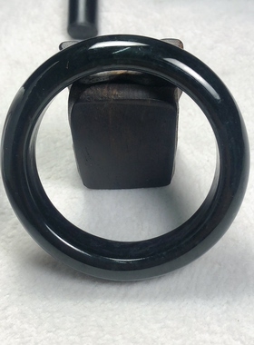 和田玉墨玉正圈手镯60口无皮