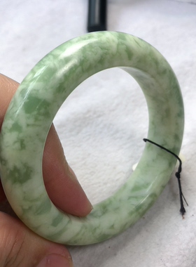 岫玉甲翠手镯59口包邮实物拍摄天然玉石一物一图