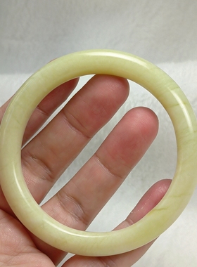 天然岫玉手镯正圈56口一物一图