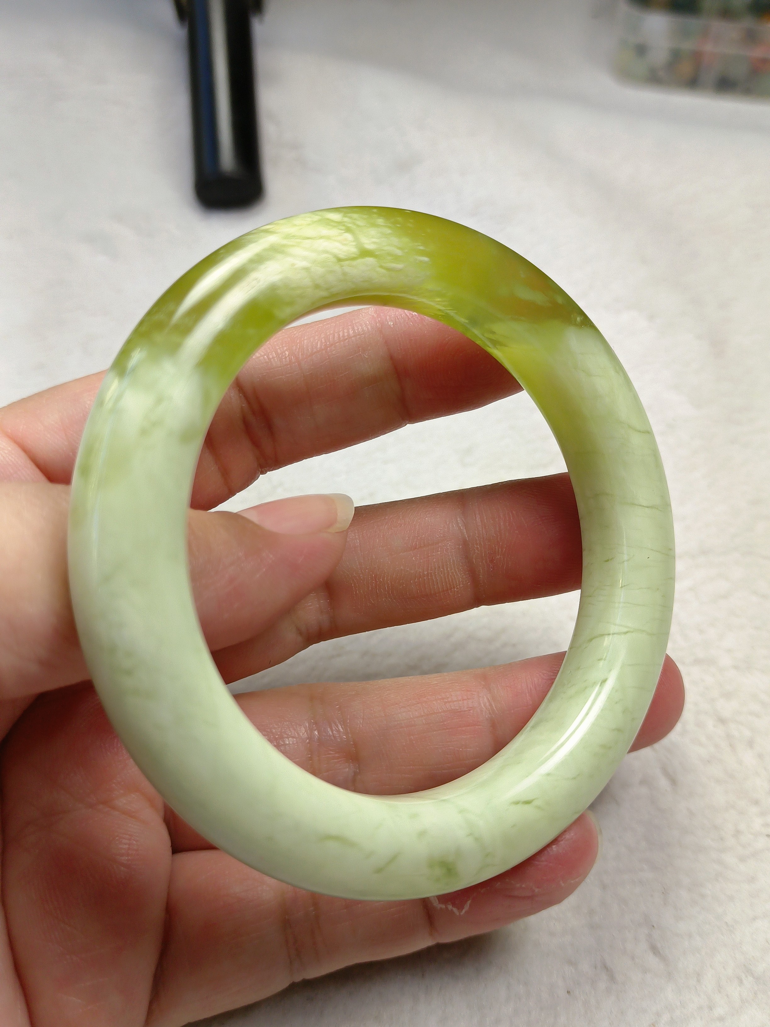 岫玉手镯正圈53口三家子甲翠手镯天然玉石一物一图保真包邮,淘宝优惠券,粉丝福利购,淘宝优惠卷