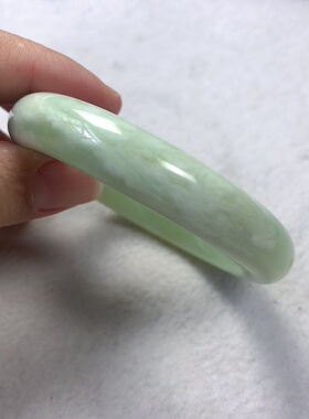 花玉蓝水鸭蛋青手镯正圈54口