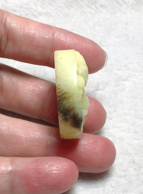 岫玉兔子吊坠辽阳草花兔毛衣链挂件包邮天然玉石 保真一物一图