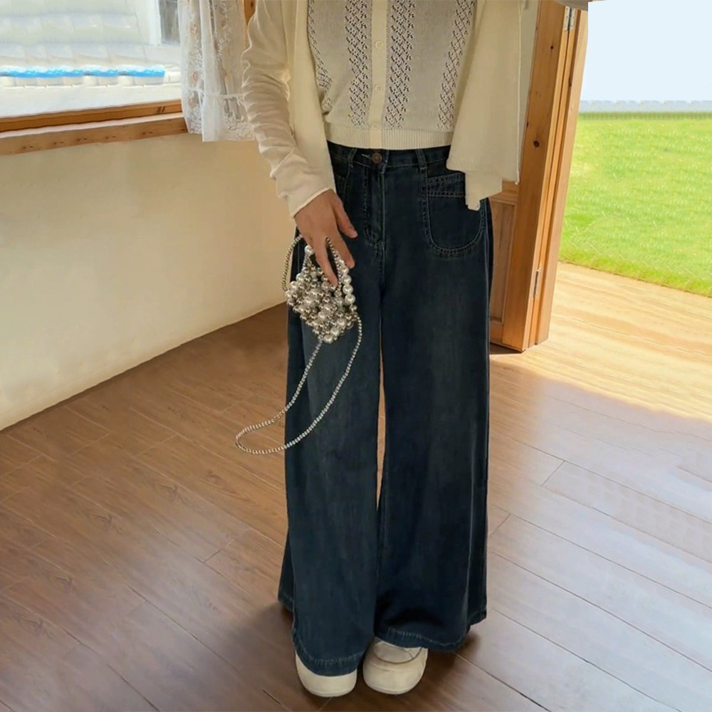 300斤特大码宽松阔腿牛仔裤女春秋胖mm显瘦梨形身材松弛感直筒裤,淘宝优惠券,粉丝福利购,淘宝优惠卷