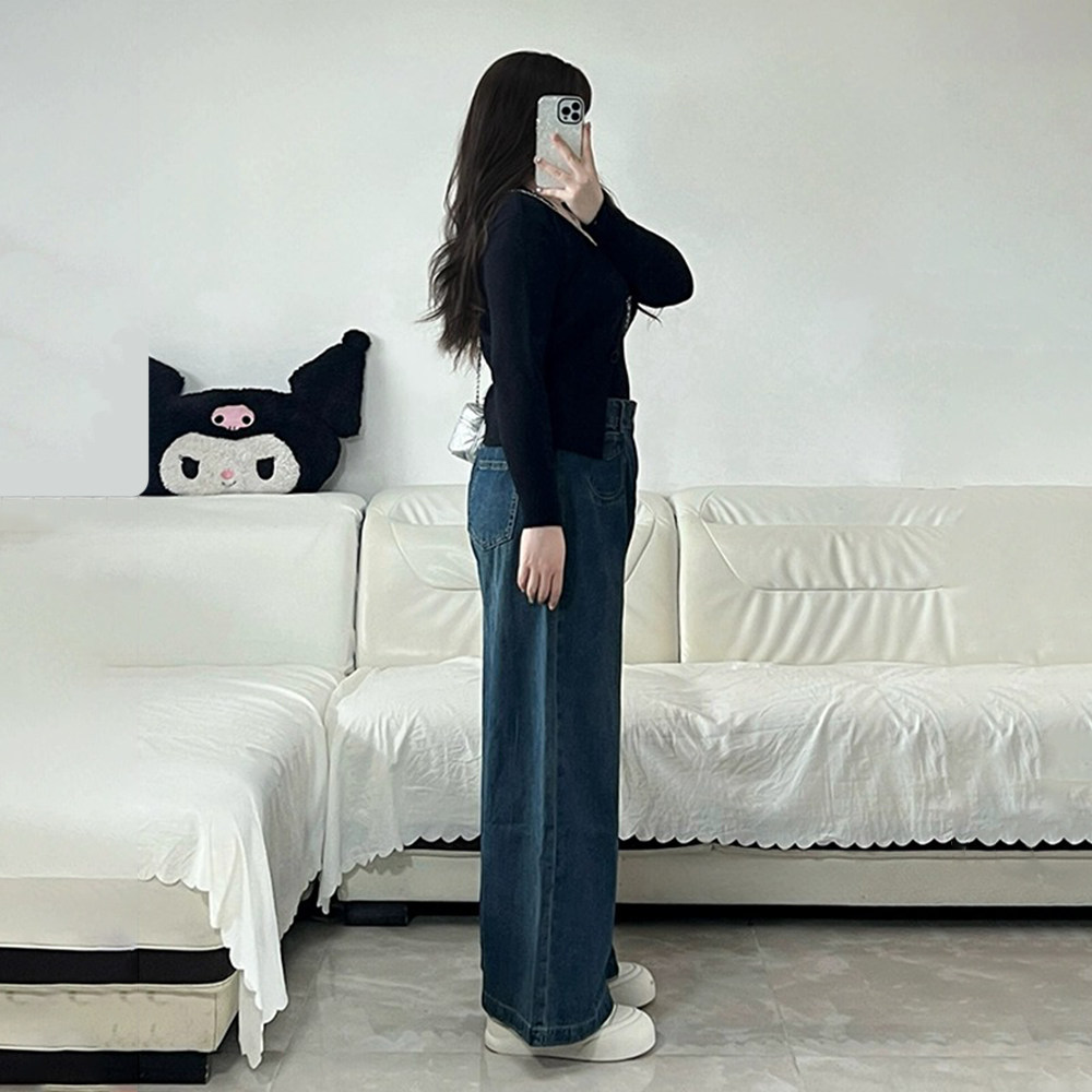 300斤特大码复古阔腿牛仔裤女秋冬加绒胖mm高腰遮胯垂感直筒裤子,淘宝优惠券,粉丝福利购,淘宝优惠卷