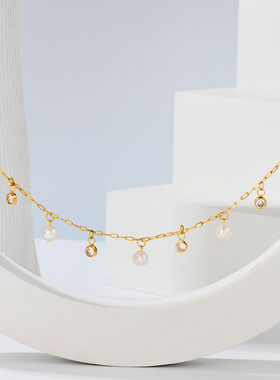 淡水珍珠吊坠流苏项链