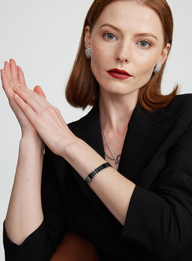 小众设计开口手镯男女情侣款欧美简约冷淡风镀18k手环