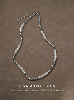 LARAINE YIN原创小众设计人造珍珠球球串珠项链叠戴百搭锁骨链